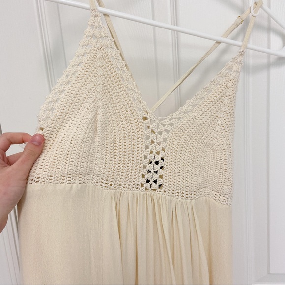 Lulus Hippie Hippie Chic Cream Maxi Dress Size Large - Picture 3 of 9